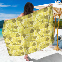 Anthurium Pikake Ti Leaf Palaka Sarong Yellow Version LT01 One Size 44 x 66 inches Yellow - Polynesian Pride