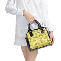 Anthurium Pikake Ti Leaf Palaka Shoulder Handbag Yellow Version LT01 - Polynesian Pride
