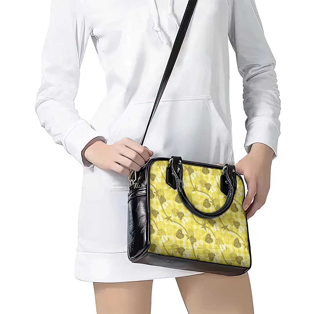 Anthurium Pikake Ti Leaf Palaka Shoulder Handbag Yellow Version LT01 - Polynesian Pride