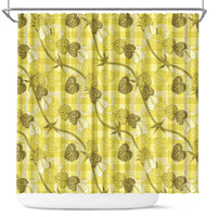 Anthurium Pikake Ti Leaf Palaka Shower Curtain Yellow Version LT01 Yellow - Polynesian Pride