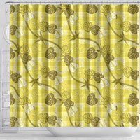 Anthurium Pikake Ti Leaf Palaka Shower Curtain Yellow Version LT01 - Polynesian Pride