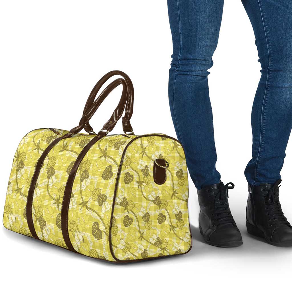 Anthurium Pikake Ti Leaf Palaka Travel Bag Yellow Version LT01 - Polynesian Pride