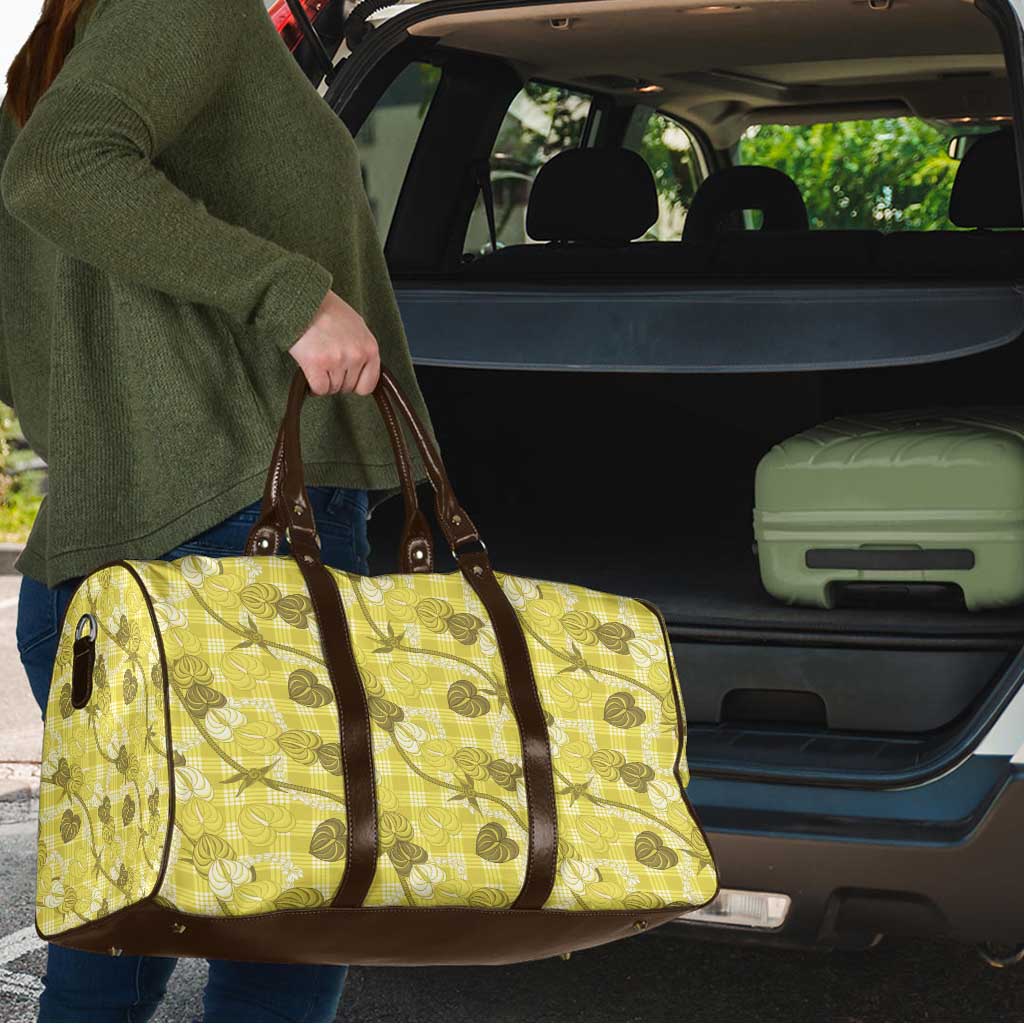 Anthurium Pikake Ti Leaf Palaka Travel Bag Yellow Version LT01 - Polynesian Pride