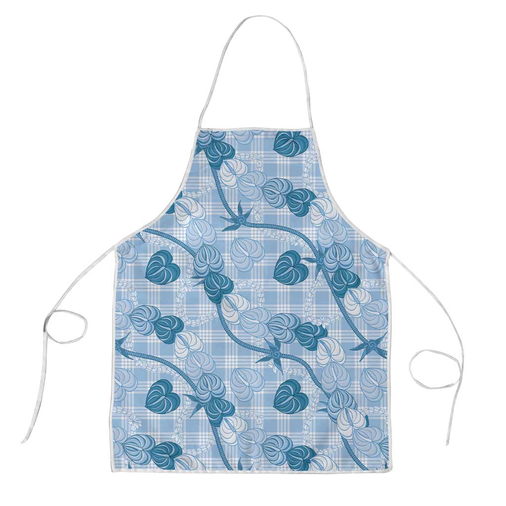 Anthurium Pikake Ti Leaf Palaka Apron Blue Version LT01 Blue - Polynesian Pride
