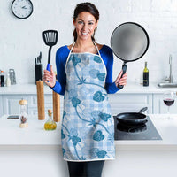 Anthurium Pikake Ti Leaf Palaka Apron Blue Version LT01 - Polynesian Pride