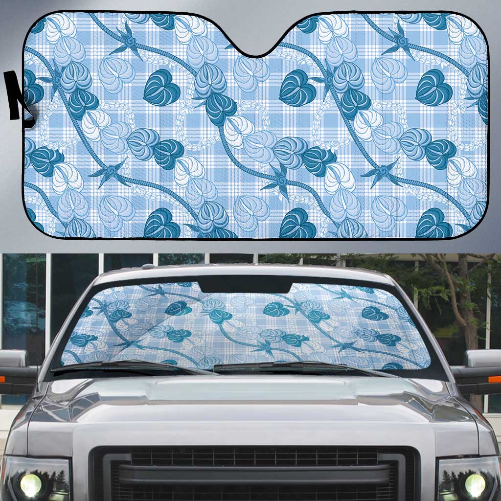 Anthurium Pikake Ti Leaf Palaka Auto Sun Shade Blue Version LT01 Blue - Polynesian Pride
