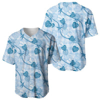 Anthurium Pikake Ti Leaf Palaka Baseball Jersey Blue Version LT01 - Polynesian Pride