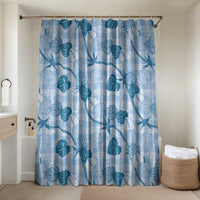 Anthurium Pikake Ti Leaf Palaka Bathroom Set Blue Version LT01 Shower Curtain Only Blue - Polynesian Pride