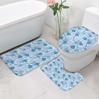 Anthurium Pikake Ti Leaf Palaka Bathroom Set Blue Version LT01 - Polynesian Pride