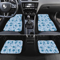 Anthurium Pikake Ti Leaf Palaka Car Mats Blue Version LT01 Set 4pcs Blue - Polynesian Pride