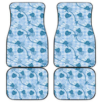 Anthurium Pikake Ti Leaf Palaka Car Mats Blue Version LT01 - Polynesian Pride