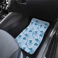 Anthurium Pikake Ti Leaf Palaka Car Mats Blue Version LT01 - Polynesian Pride