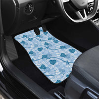 Anthurium Pikake Ti Leaf Palaka Car Mats Blue Version LT01 - Polynesian Pride