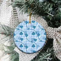 Anthurium Pikake Ti Leaf Palaka Ceramic Ornament Blue Version LT01 - Polynesian Pride