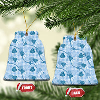 Anthurium Pikake Ti Leaf Palaka Ceramic Ornament Blue Version LT01 Bell Flake Blue - Polynesian Pride