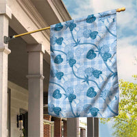 Anthurium Pikake Ti Leaf Palaka Garden Flag Blue Version LT01 House Flag Blue - Polynesian Pride