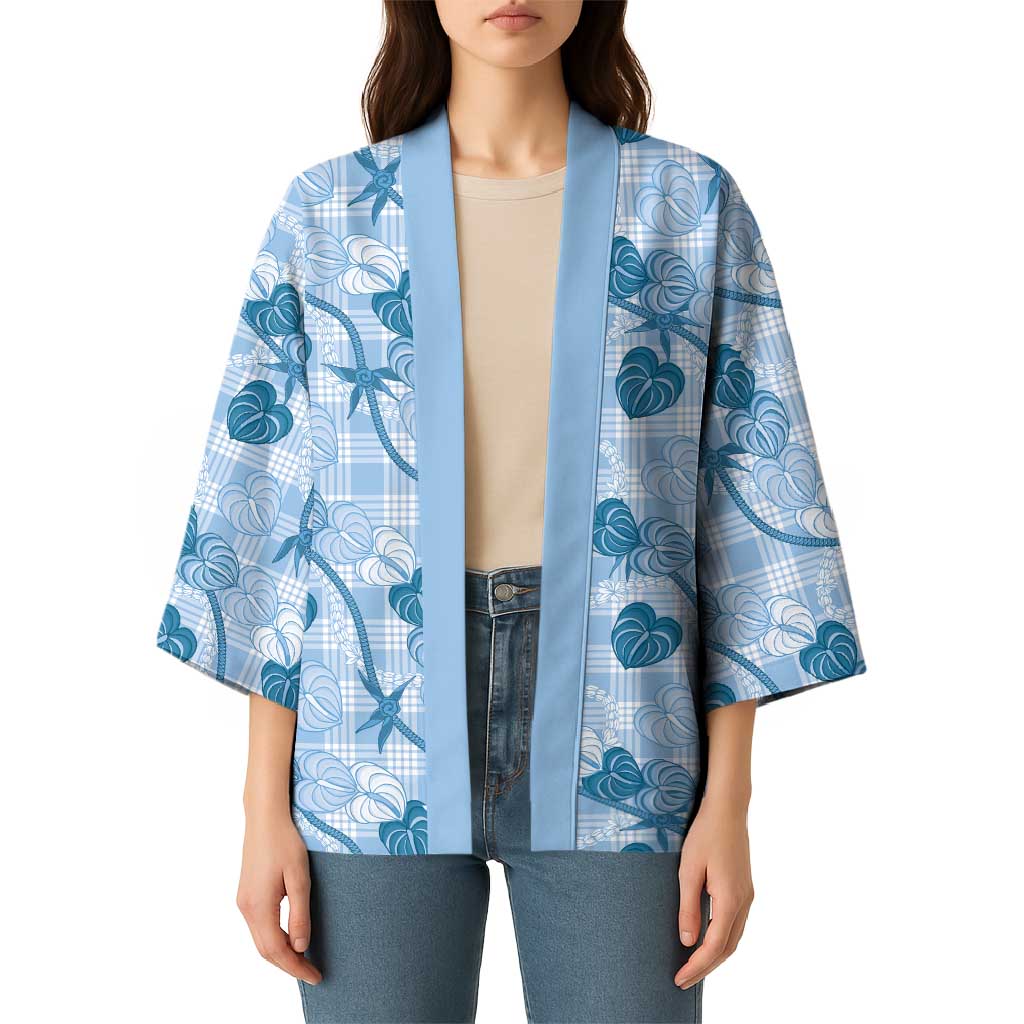 Anthurium Pikake Ti Leaf Palaka Kimono Blue Version LT01 - Polynesian Pride