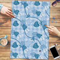 Anthurium Pikake Ti Leaf Palaka Puzzle Blue Version LT01 Blue - Polynesian Pride