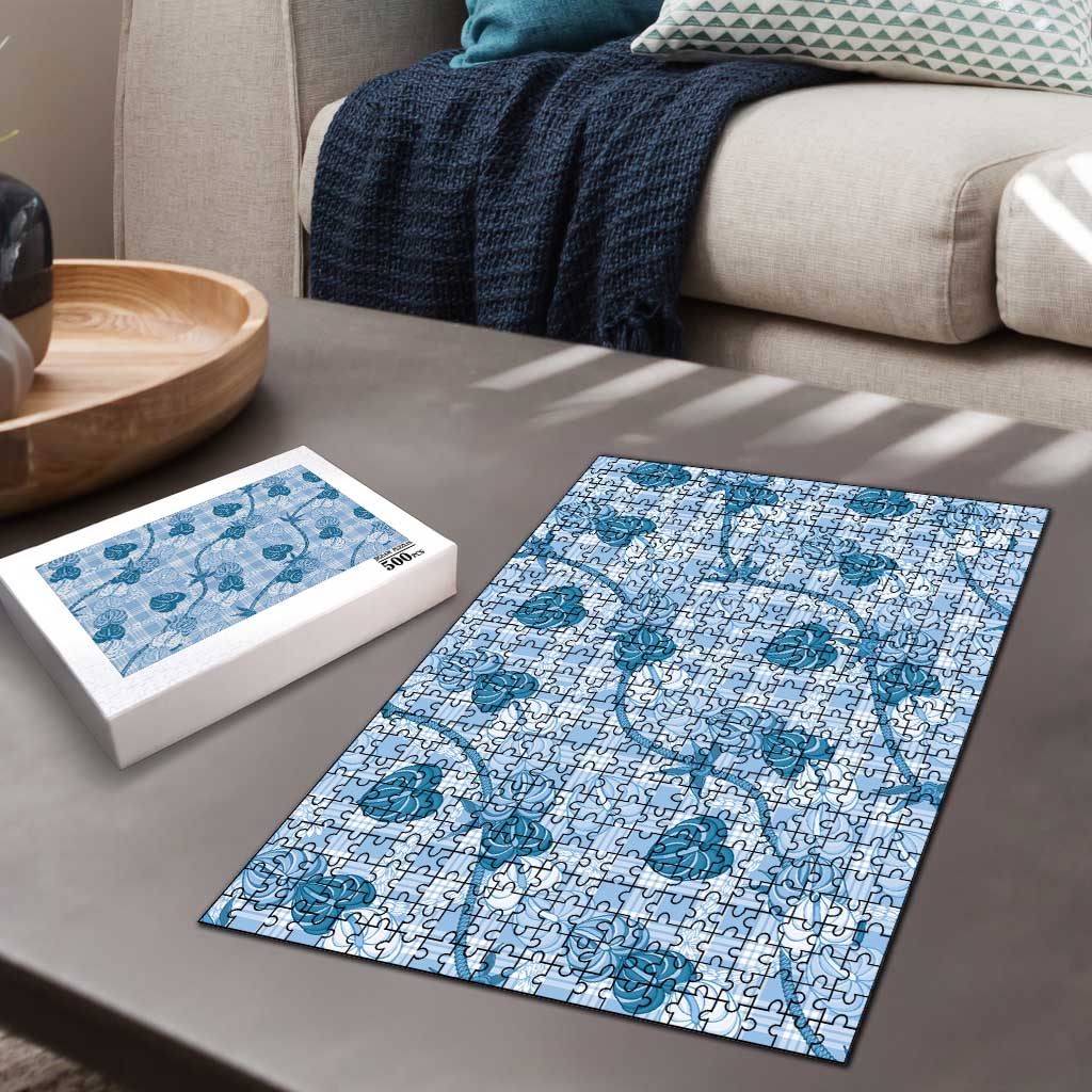 Anthurium Pikake Ti Leaf Palaka Puzzle Blue Version LT01 - Polynesian Pride