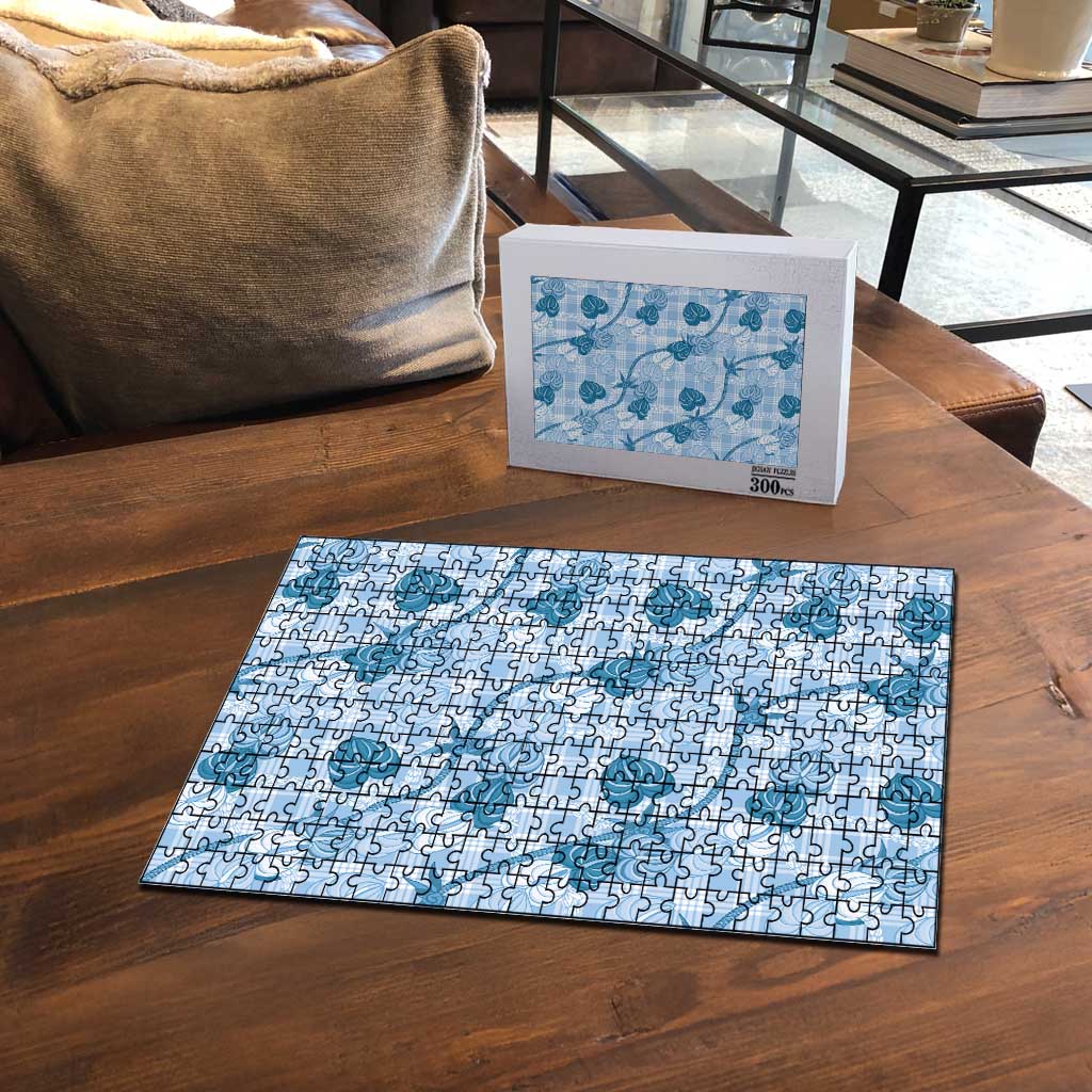 Anthurium Pikake Ti Leaf Palaka Puzzle Blue Version LT01 - Polynesian Pride