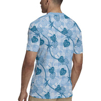 Anthurium Pikake Ti Leaf Palaka Rugby Jersey Blue Version LT01 - Polynesian Pride