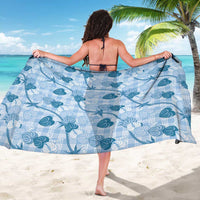 Anthurium Pikake Ti Leaf Palaka Sarong Blue Version LT01 - Polynesian Pride