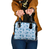 Anthurium Pikake Ti Leaf Palaka Shoulder Handbag Blue Version LT01 One Size Blue - Polynesian Pride