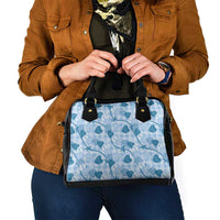 Anthurium Pikake Ti Leaf Palaka Shoulder Handbag Blue Version LT01 - Polynesian Pride