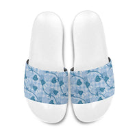 Anthurium Pikake Ti Leaf Palaka Slide Sandals Blue Version LT01 Blue - Polynesian Pride