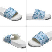 Anthurium Pikake Ti Leaf Palaka Slide Sandals Blue Version LT01 - Polynesian Pride
