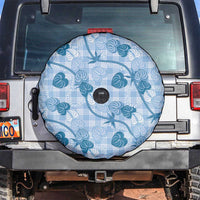 Anthurium Pikake Ti Leaf Palaka Spare Tire Cover Blue Version LT01 Blue - Polynesian Pride