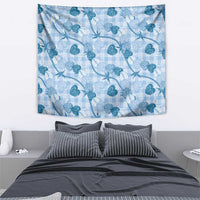Anthurium Pikake Ti Leaf Palaka Tapestry Blue Version LT01 - Polynesian Pride