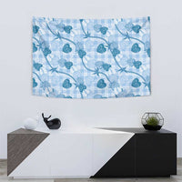 Anthurium Pikake Ti Leaf Palaka Tapestry Blue Version LT01 - Polynesian Pride