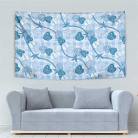 Anthurium Pikake Ti Leaf Palaka Tapestry Blue Version LT01 - Polynesian Pride