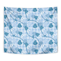 Anthurium Pikake Ti Leaf Palaka Tapestry Blue Version LT01 - Polynesian Pride