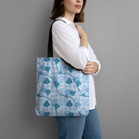 Anthurium Pikake Ti Leaf Palaka Tote Bag Blue Version LT01 - Polynesian Pride