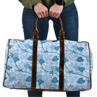 Anthurium Pikake Ti Leaf Palaka Travel Bag Blue Version LT01 Blue - Polynesian Pride