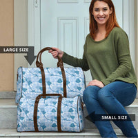 Anthurium Pikake Ti Leaf Palaka Travel Bag Blue Version LT01 - Polynesian Pride