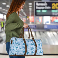 Anthurium Pikake Ti Leaf Palaka Travel Bag Blue Version LT01 - Polynesian Pride
