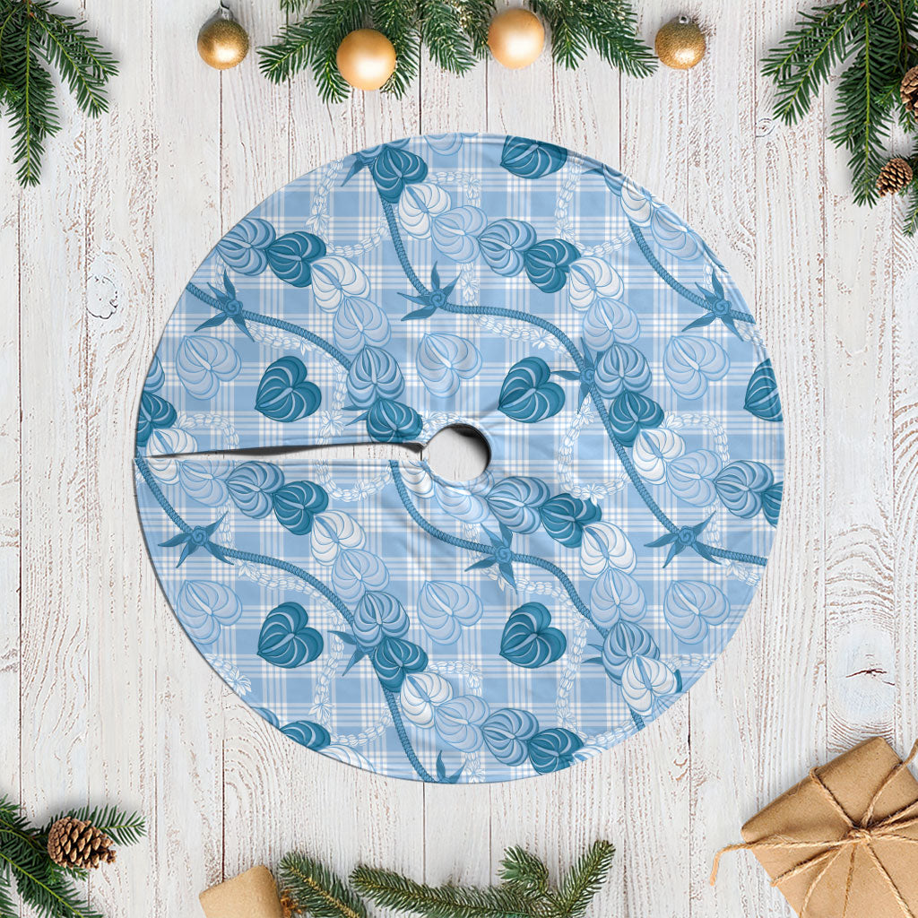 Anthurium Pikake Ti Leaf Palaka Tree Skirt Blue Version LT01 Casual Blue - Polynesian Pride