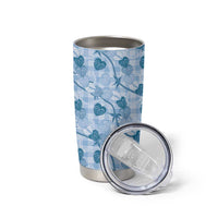 Anthurium Pikake Ti Leaf Palaka Tumbler Cup Blue Version LT01 - Polynesian Pride