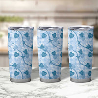 Anthurium Pikake Ti Leaf Palaka Tumbler Cup Blue Version LT01 - Polynesian Pride