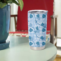 Anthurium Pikake Ti Leaf Palaka Tumbler Cup Blue Version LT01 - Polynesian Pride