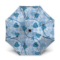 Anthurium Pikake Ti Leaf Palaka Umbrella Blue Version LT01 One Size Folded 11.42 inch Opened Diameter 37.4 inch Blue - Polynesian Pride