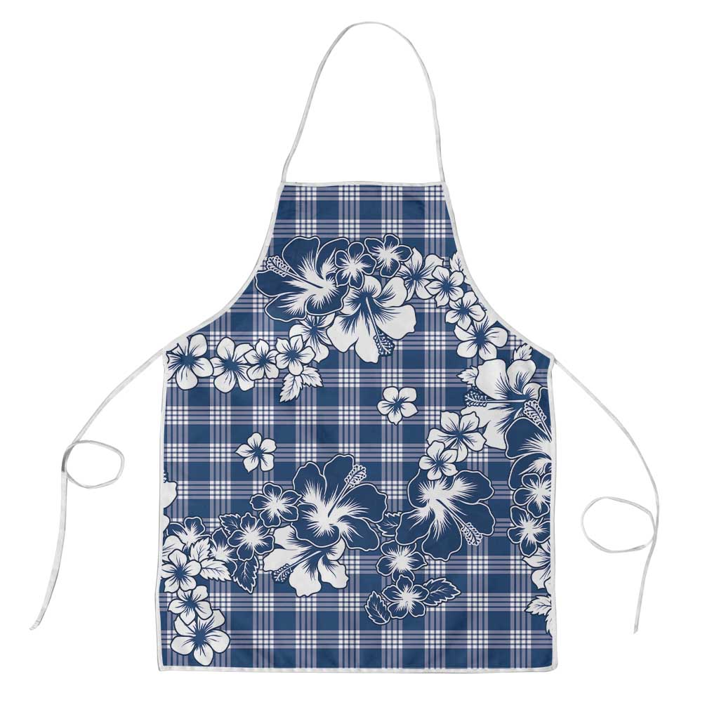 Hibiscus Pakala Cobalt Blue Royal Apron Tropical Floral Stylized LT01 Blue - Polynesian Pride