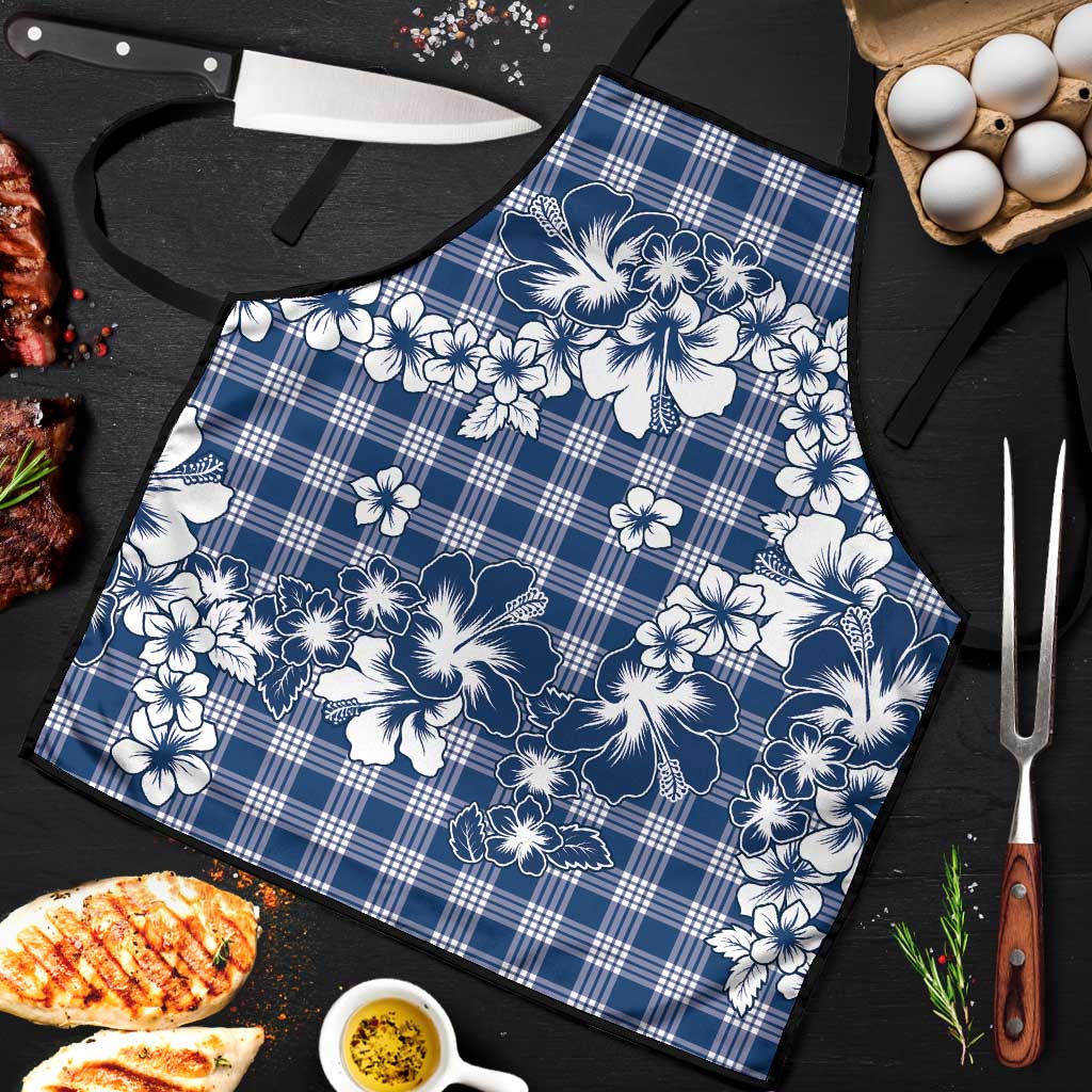 Hibiscus Pakala Cobalt Blue Royal Apron Tropical Floral Stylized LT01 Blue - Polynesian Pride