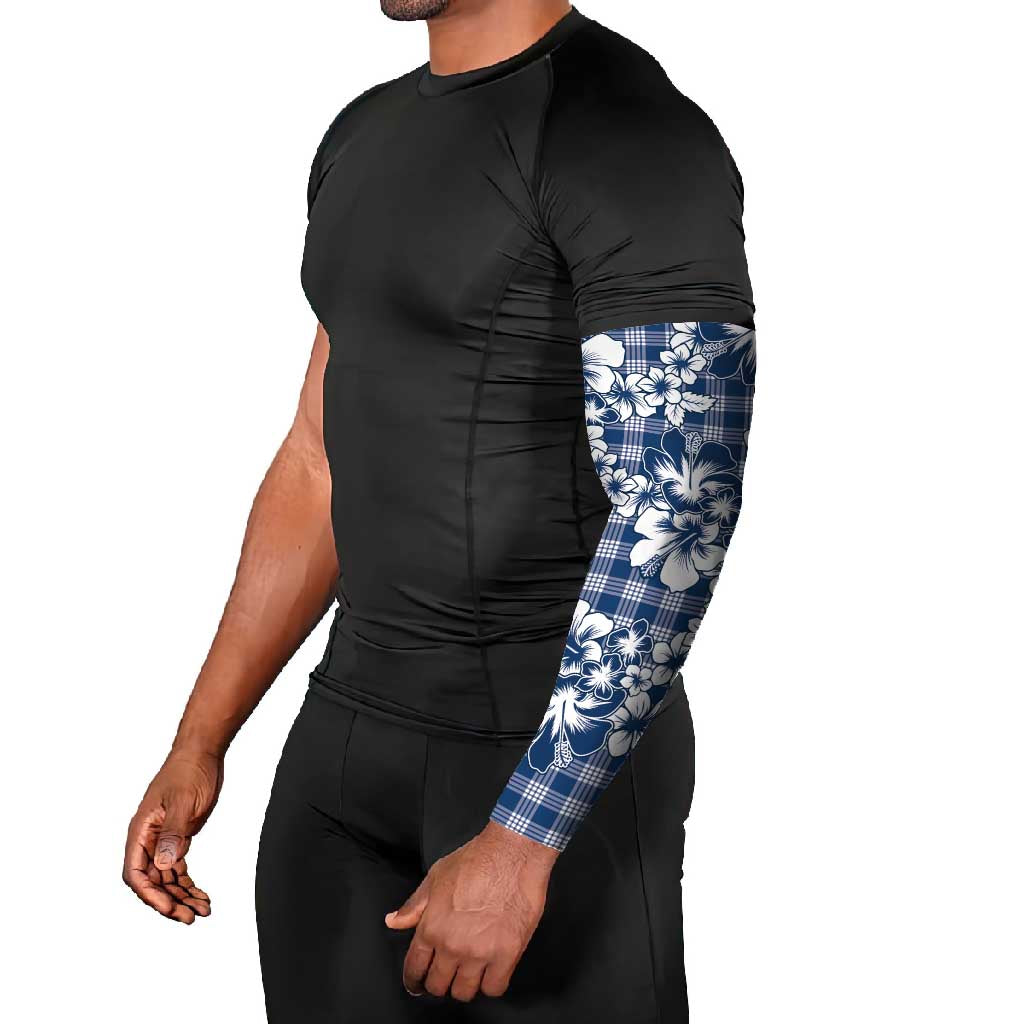 Hibiscus Pakala Cobalt Blue Royal Arm Sleeves Tropical Floral Stylized LT01 - Polynesian Pride