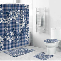 Hibiscus Pakala Cobalt Blue Royal Bathroom Set Tropical Floral Stylized LT01 Bathroom Set (4 pcs) Blue - Polynesian Pride