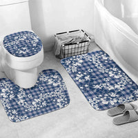 Hibiscus Pakala Cobalt Blue Royal Bathroom Set Tropical Floral Stylized LT01 Mat Set Only (3 pcs) One Size Blue - Polynesian Pride