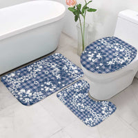 Hibiscus Pakala Cobalt Blue Royal Bathroom Set Tropical Floral Stylized LT01 - Polynesian Pride